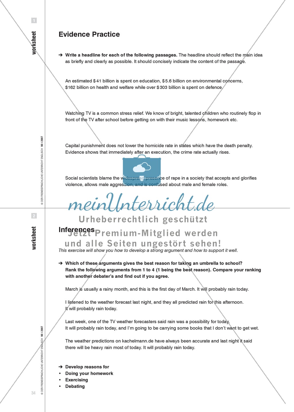 Debating opens doors. In einer 'formal debate' Argumente austauschen: Praxisartikel Preview 5
