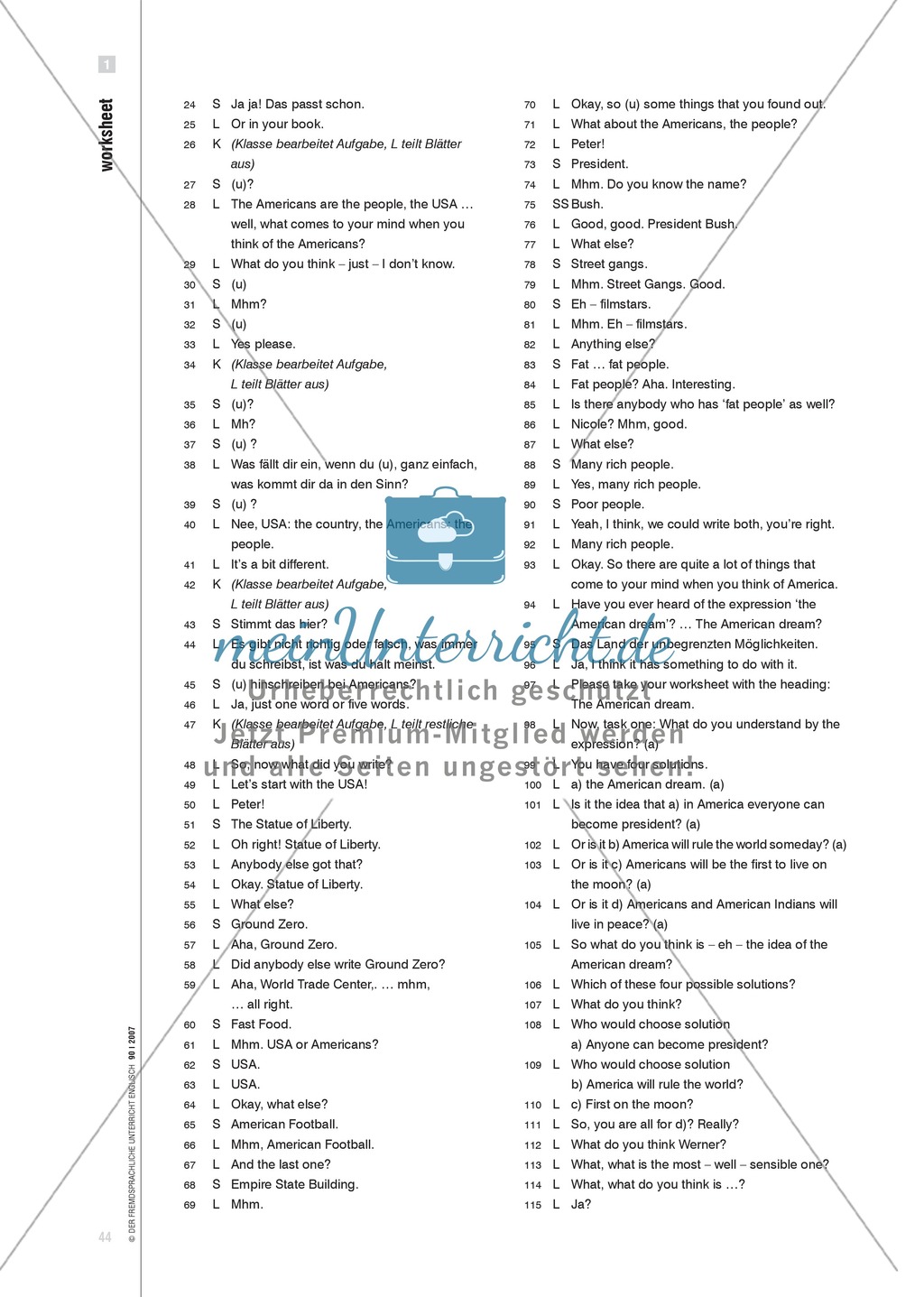 Die DESI-Videostudie. Unterrichtstranskripte für die Lehrerausbildung nutzen: Praxisartikel Preview 8
