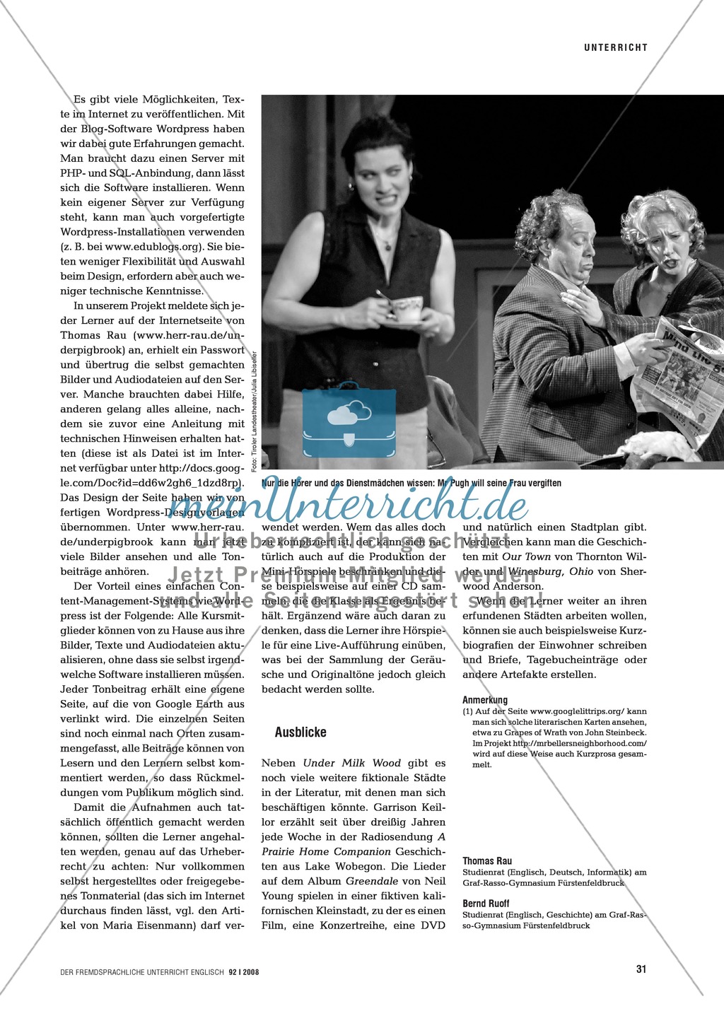 Under Pig Brook. Das Hörspiel 'Under Milk Wood' analysieren, eigene Hörspielszenen produzieren: Praxisartikel Preview 4