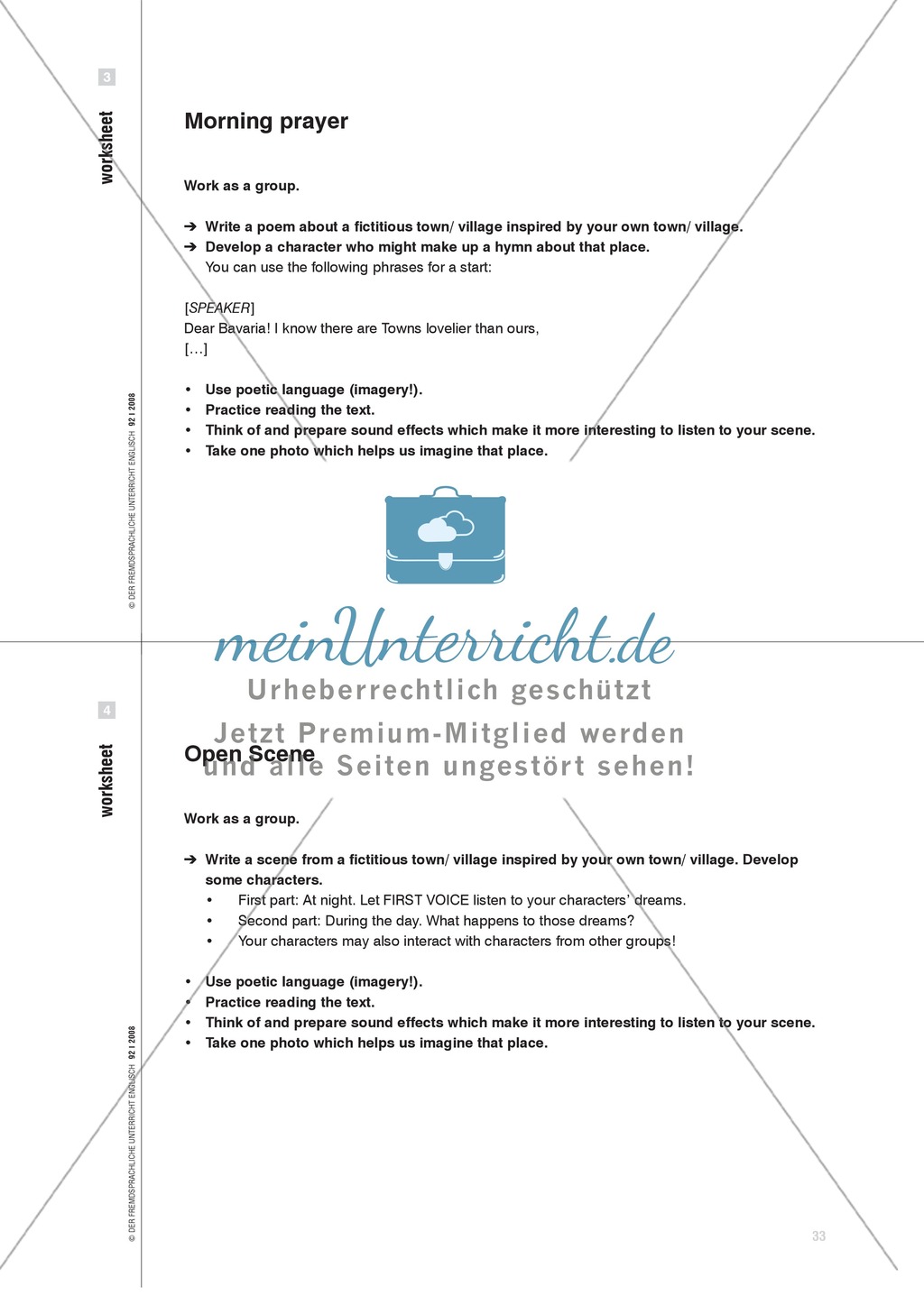 Under Pig Brook. Das Hörspiel 'Under Milk Wood' analysieren, eigene Hörspielszenen produzieren: Praxisartikel Preview 6