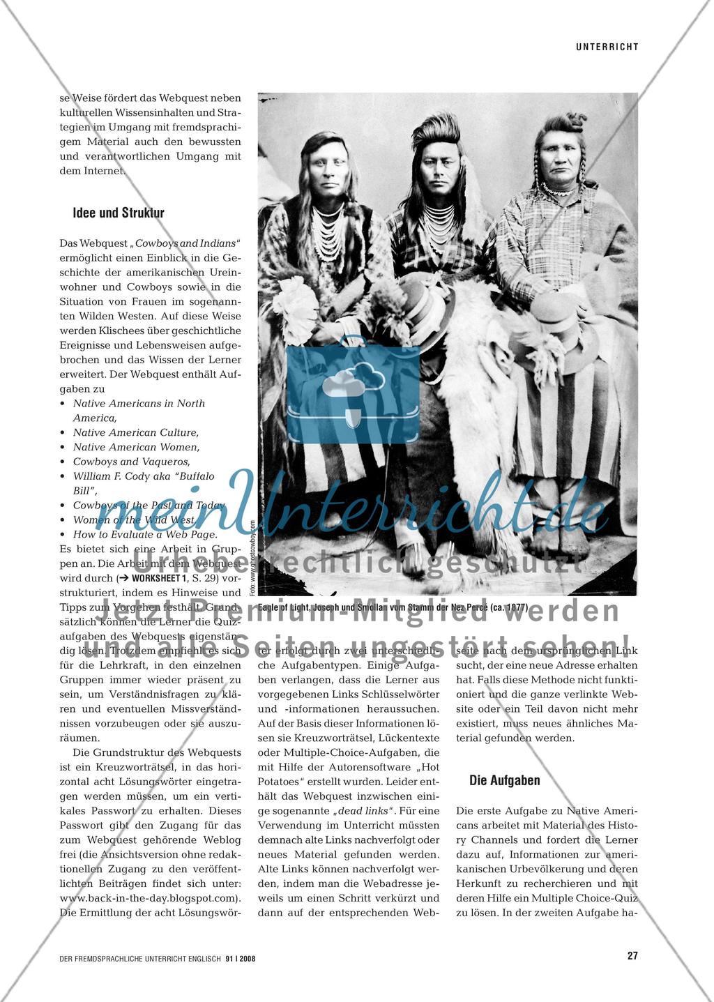 Auf der Spur der Bleichgesichter - Virtuell reisen mit Webquests Preview 2