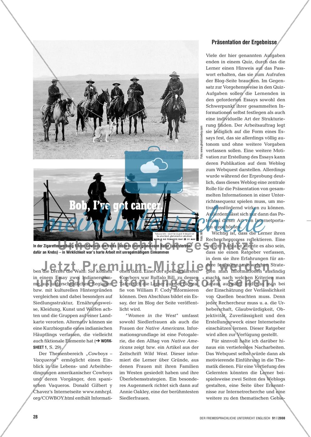 Auf der Spur der Bleichgesichter - Virtuell reisen mit Webquests Preview 3