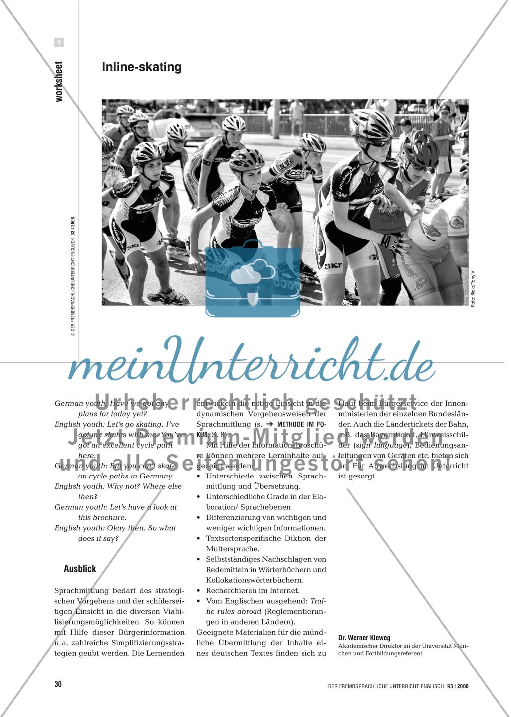 Where Are Inline-skates Allowed? - Inhalte einer Infobroschüre mündlich sprachmitteln Preview 3