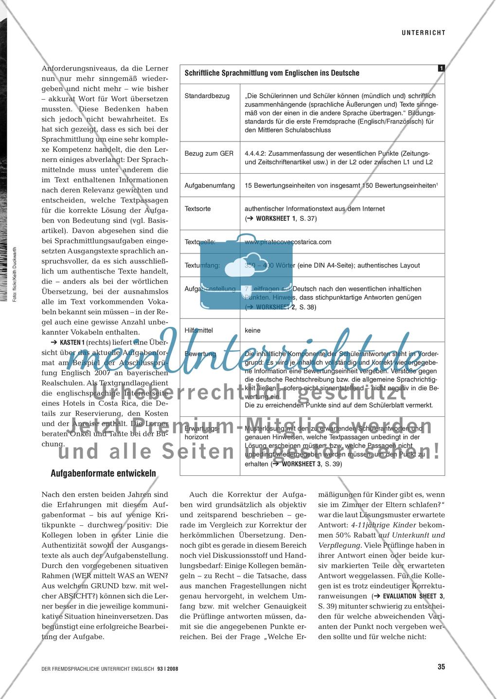 Welcome to Pirate Cove Hotel - In einer Prüfung schriftlich ins Deutsche sprachmitteln Preview 2