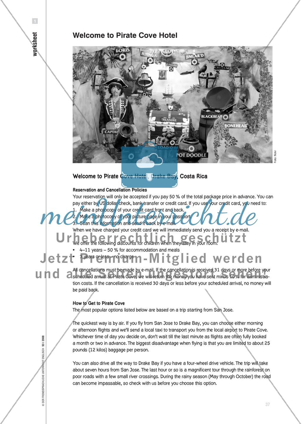 Welcome to Pirate Cove Hotel - In einer Prüfung schriftlich ins Deutsche sprachmitteln Preview 4