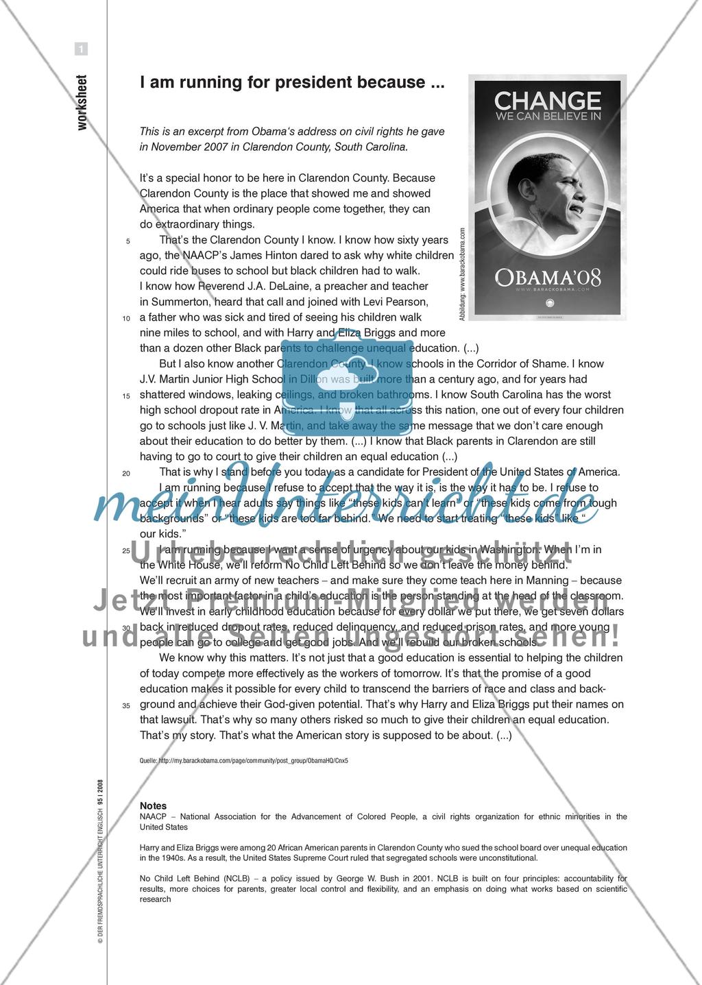 Change We Can Believe In - Einen biografischen Text über Barack Obama lesen Preview 3
