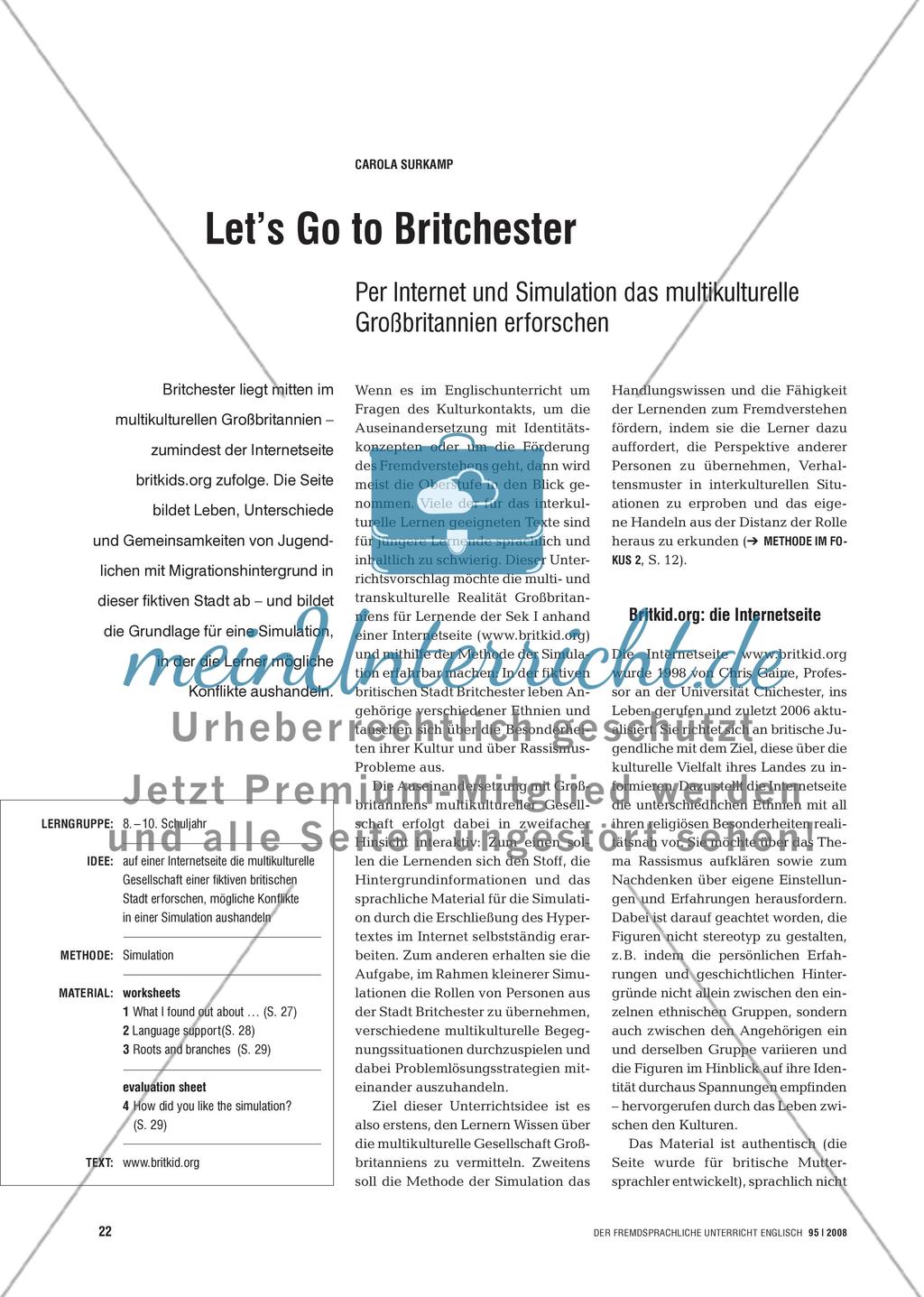Let’s Go to Britchester - Per Internet und Simulation das multikulturelle Großbritannien erforschen Preview 1