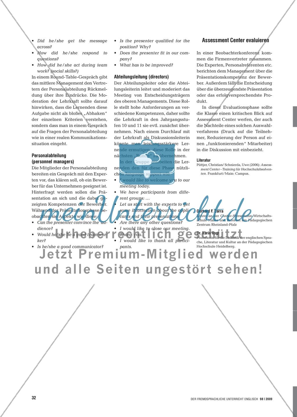 Training für den Ernstfall - An einem Assessment Center teilnehmen Preview 3
