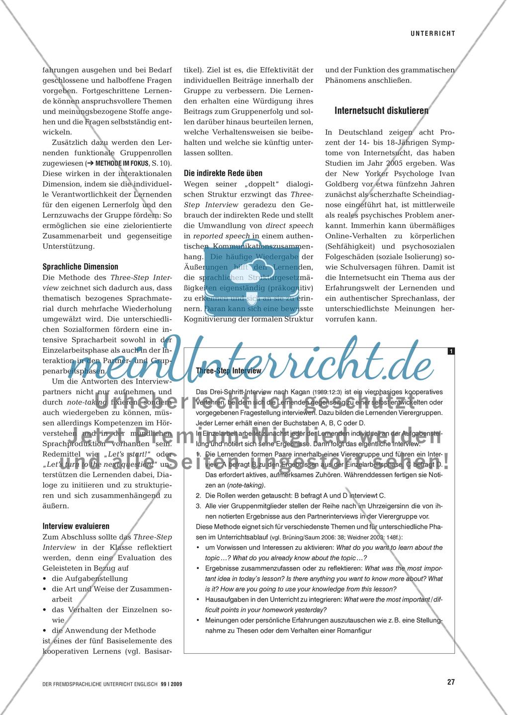 He Said He Was an Internet Addict - Grammatik im Three-Step Interview trainieren Preview 2