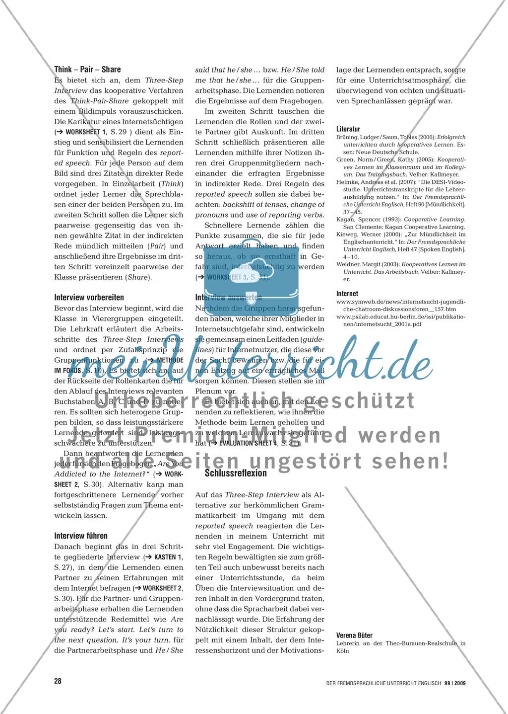 He Said He Was an Internet Addict - Grammatik im Three-Step Interview trainieren Preview 3