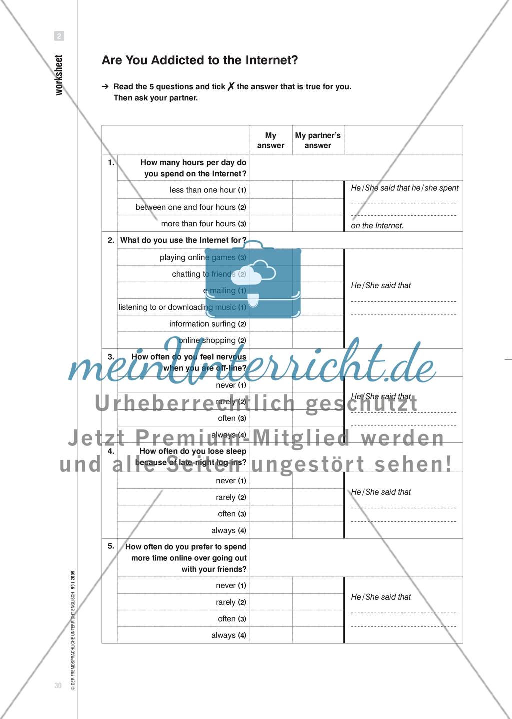 He Said He Was an Internet Addict - Grammatik im Three-Step Interview trainieren Preview 5