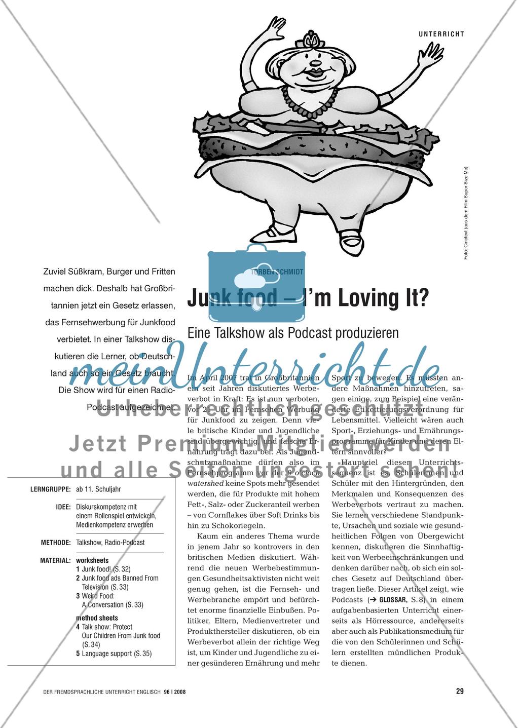 Junk food – I’m Loving It? - Eine Talkshow als Podcast produzieren Preview 1