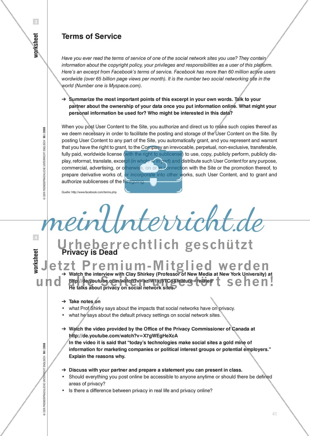Identity 2.0 - Öffentlichkeit vs. Privatheit beim Social Networking Online diskutieren Preview 6