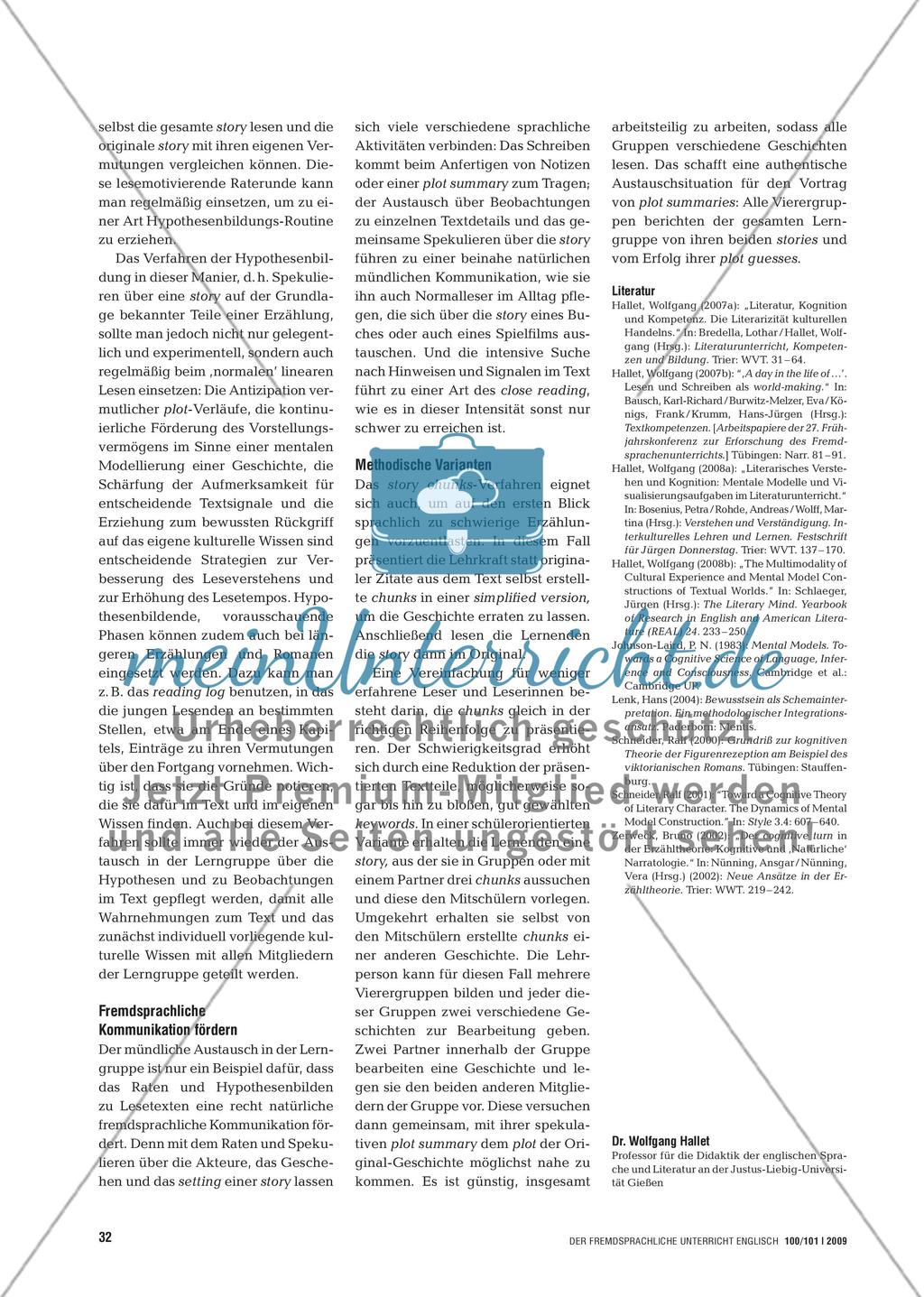 Story chunks - Ein Leseexperiment zur Förderung des Leseverstehens durch kulturelles Wissen Preview 6