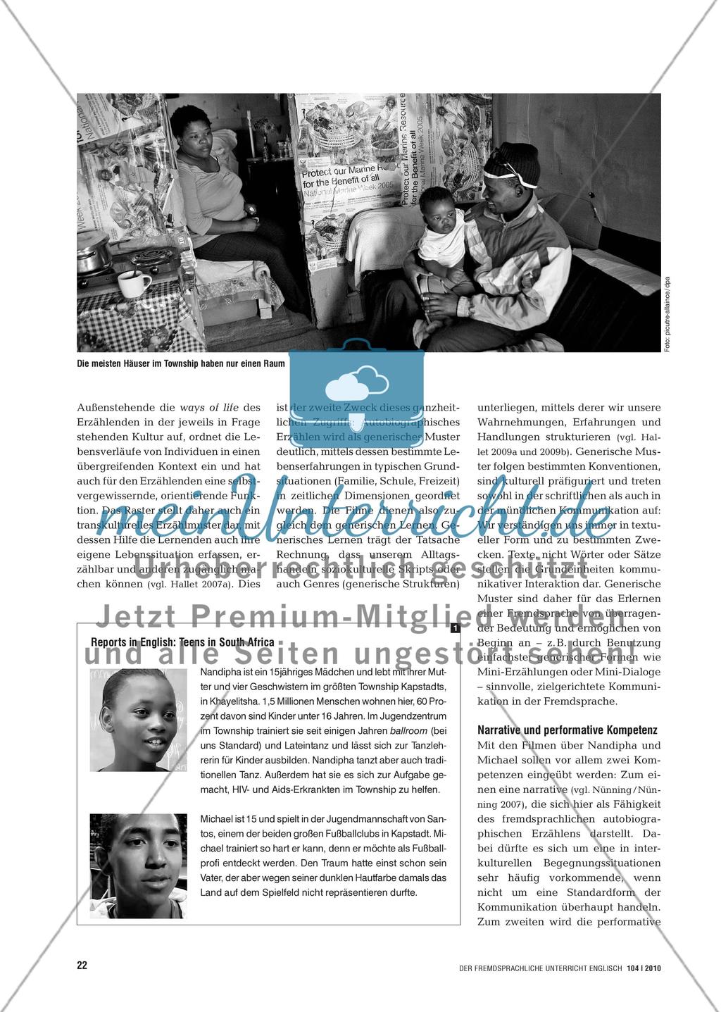 Teens in South Africa - Autobiographisches Erzählen lernen Preview 3
