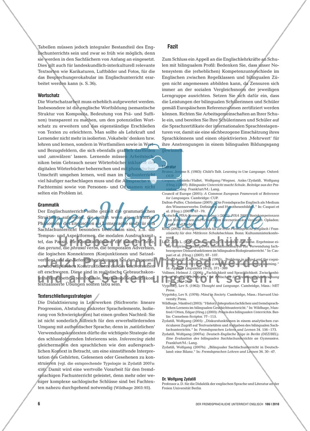 Scaffolding im Bilingualen Unterricht - Inhaltliches, konzeptuelles und sprachliches L ernen stützen und integrieren Preview 5