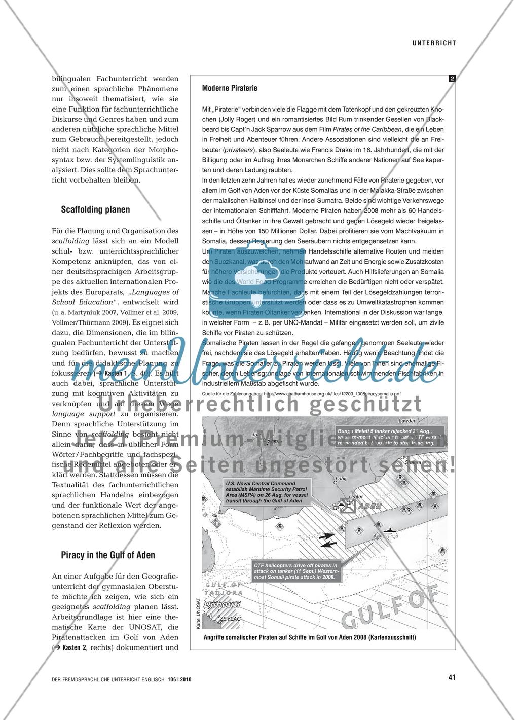 Pirate Attacks in the Gulf of Aden! - Scaffolding für Präsentationen und textsortenbezogenes Schreiben Preview 3