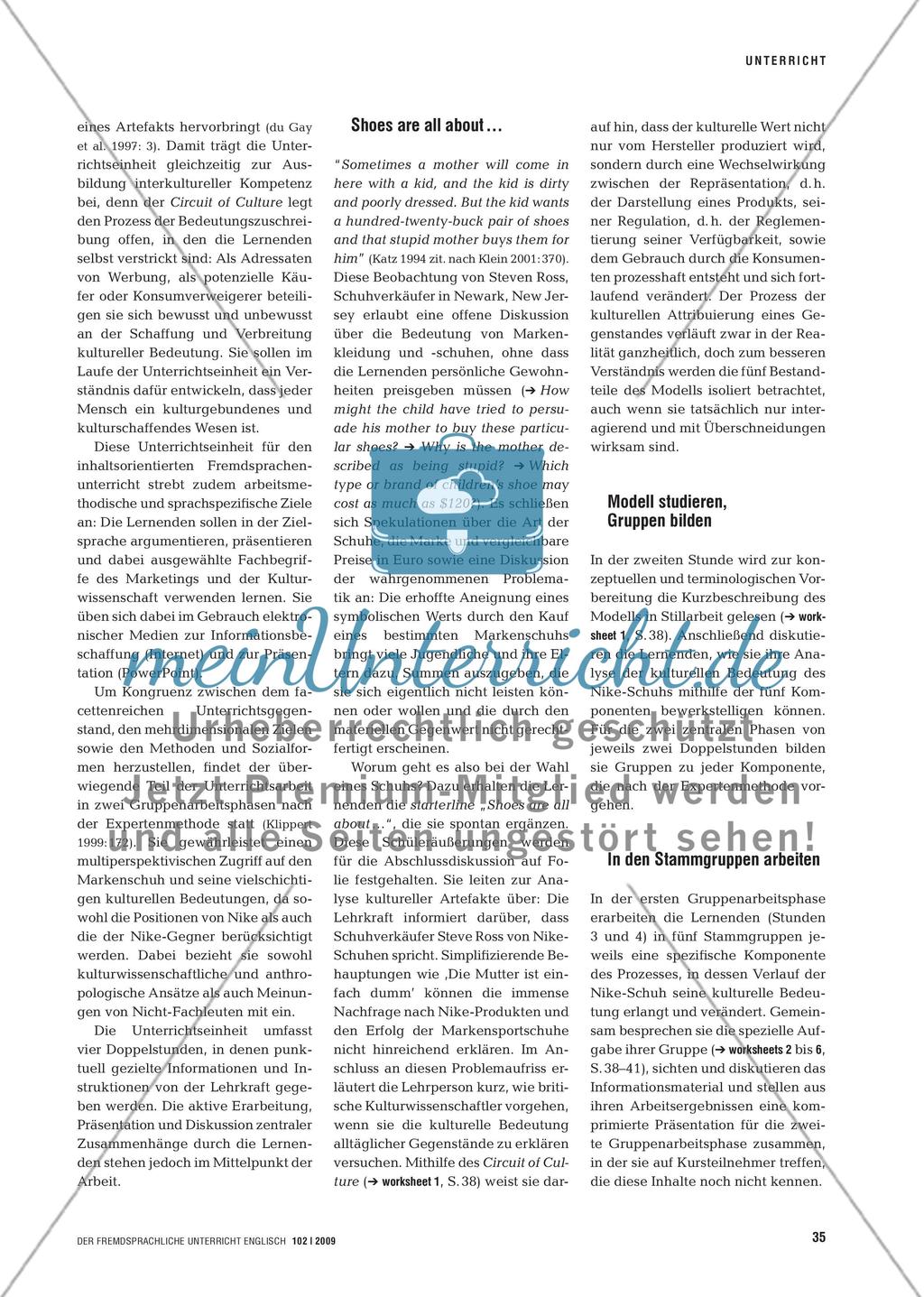 Cultural Studies on a Shoestring - An einem Sportschuh Prozesse kultureller Bedeutungsgebung verfolgen Preview 2