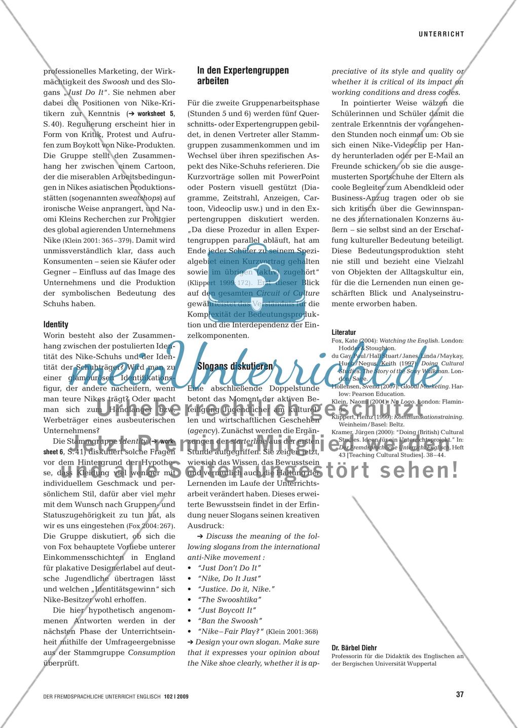 Cultural Studies on a Shoestring - An einem Sportschuh Prozesse kultureller Bedeutungsgebung verfolgen Preview 4