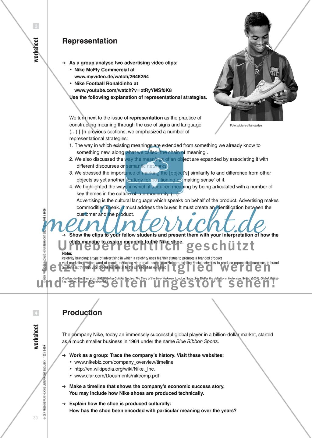 Cultural Studies on a Shoestring - An einem Sportschuh Prozesse kultureller Bedeutungsgebung verfolgen Preview 6