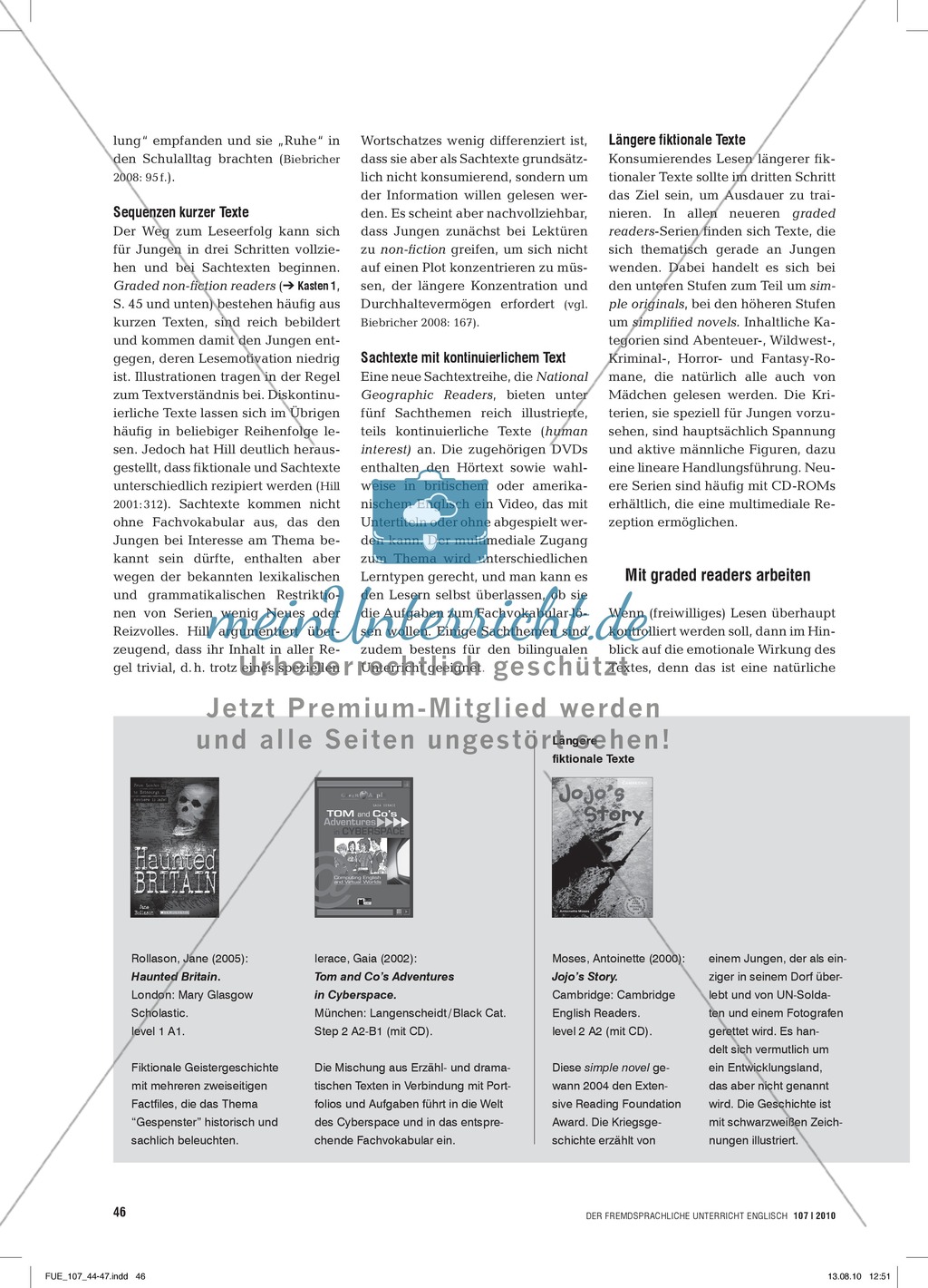 Mit simple novels ans Lesen heranführen: Praxisartikel Preview 3