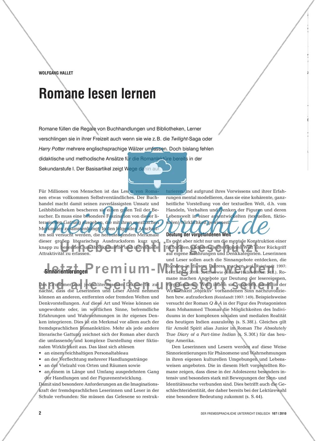 Romane lesen lernen Preview 1
