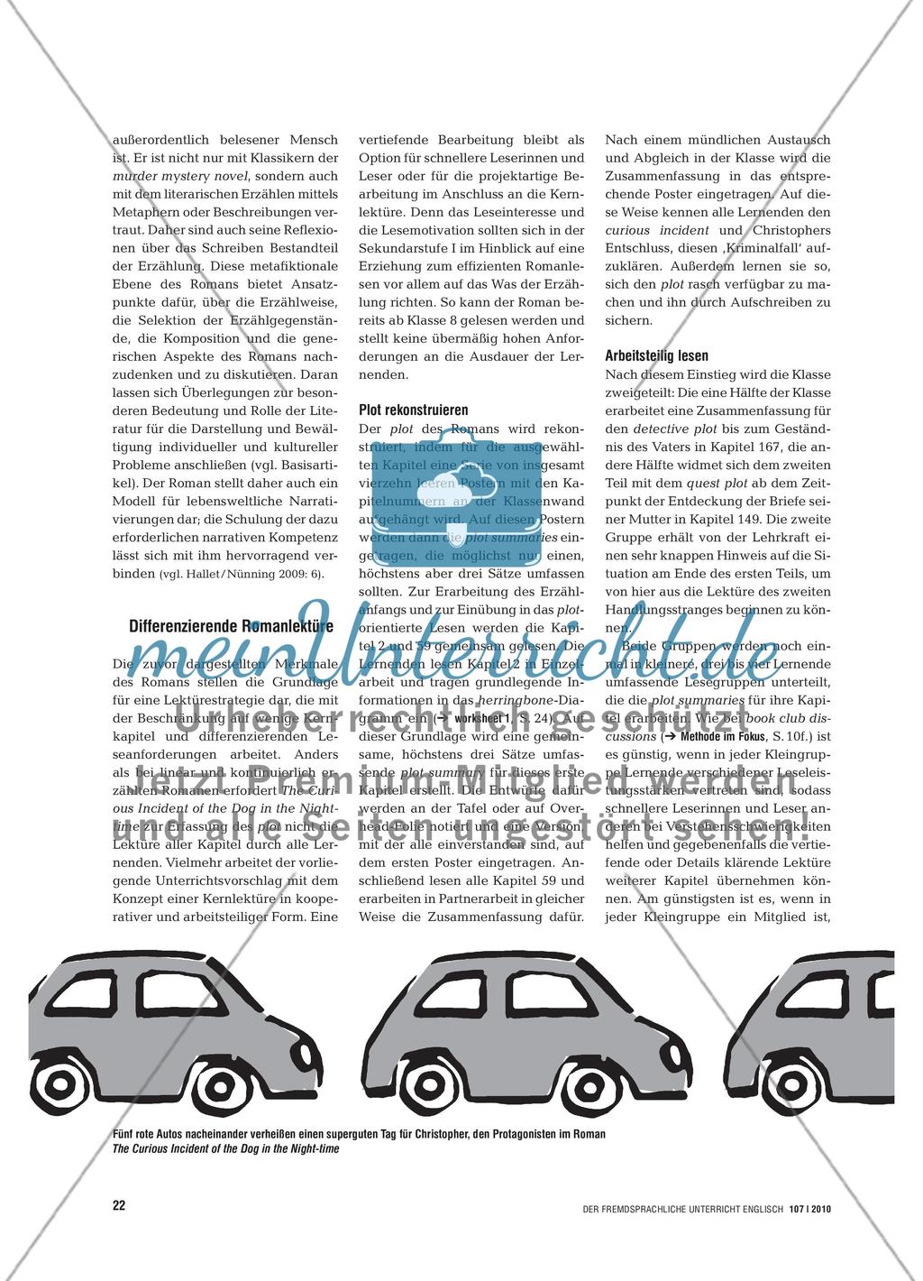 Curious Incidents for Curious Readers - Plot-orientierte und differenzierende Romanlektüre Preview 3