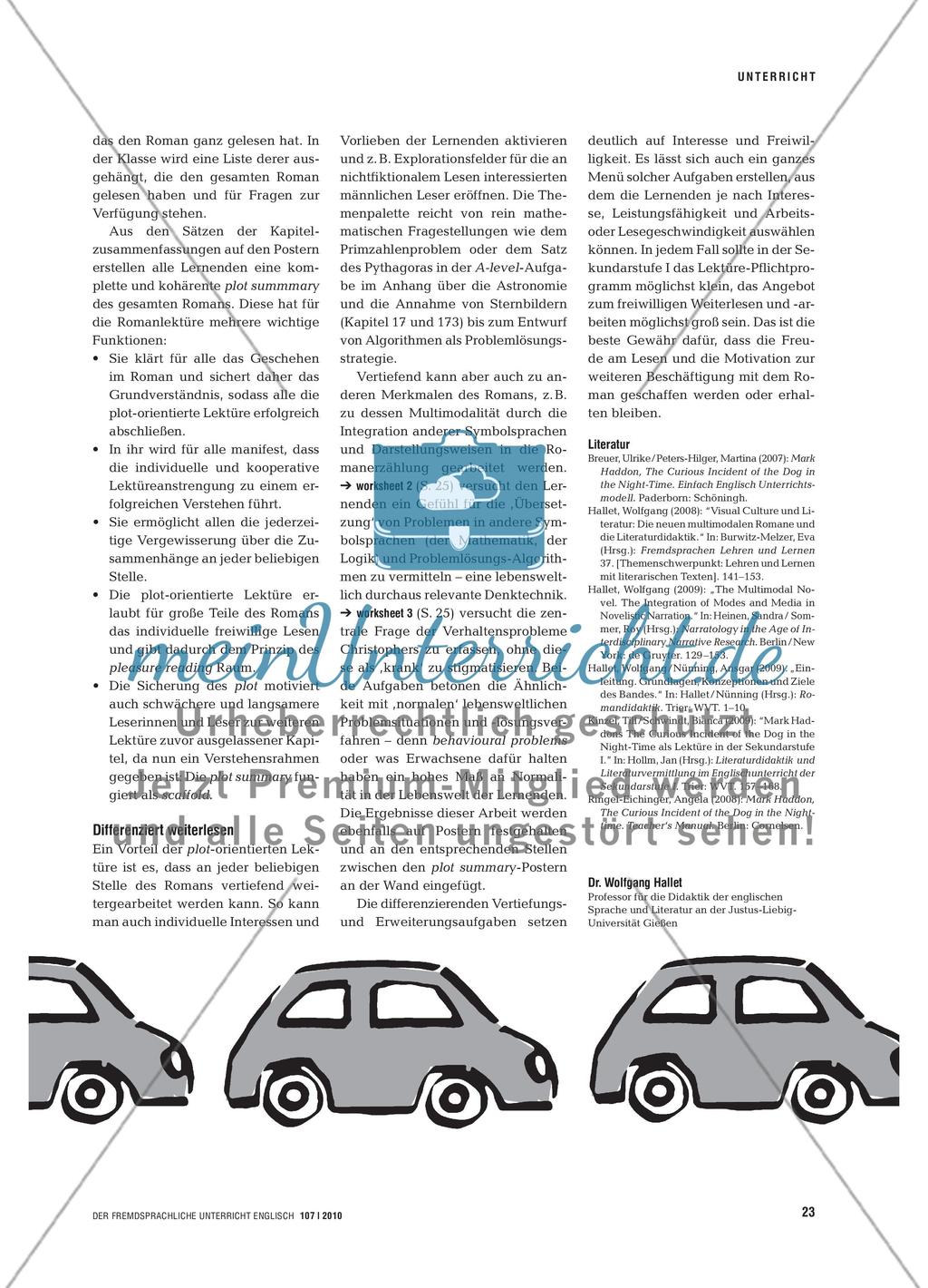 Curious Incidents for Curious Readers - Plot-orientierte und differenzierende Romanlektüre Preview 4