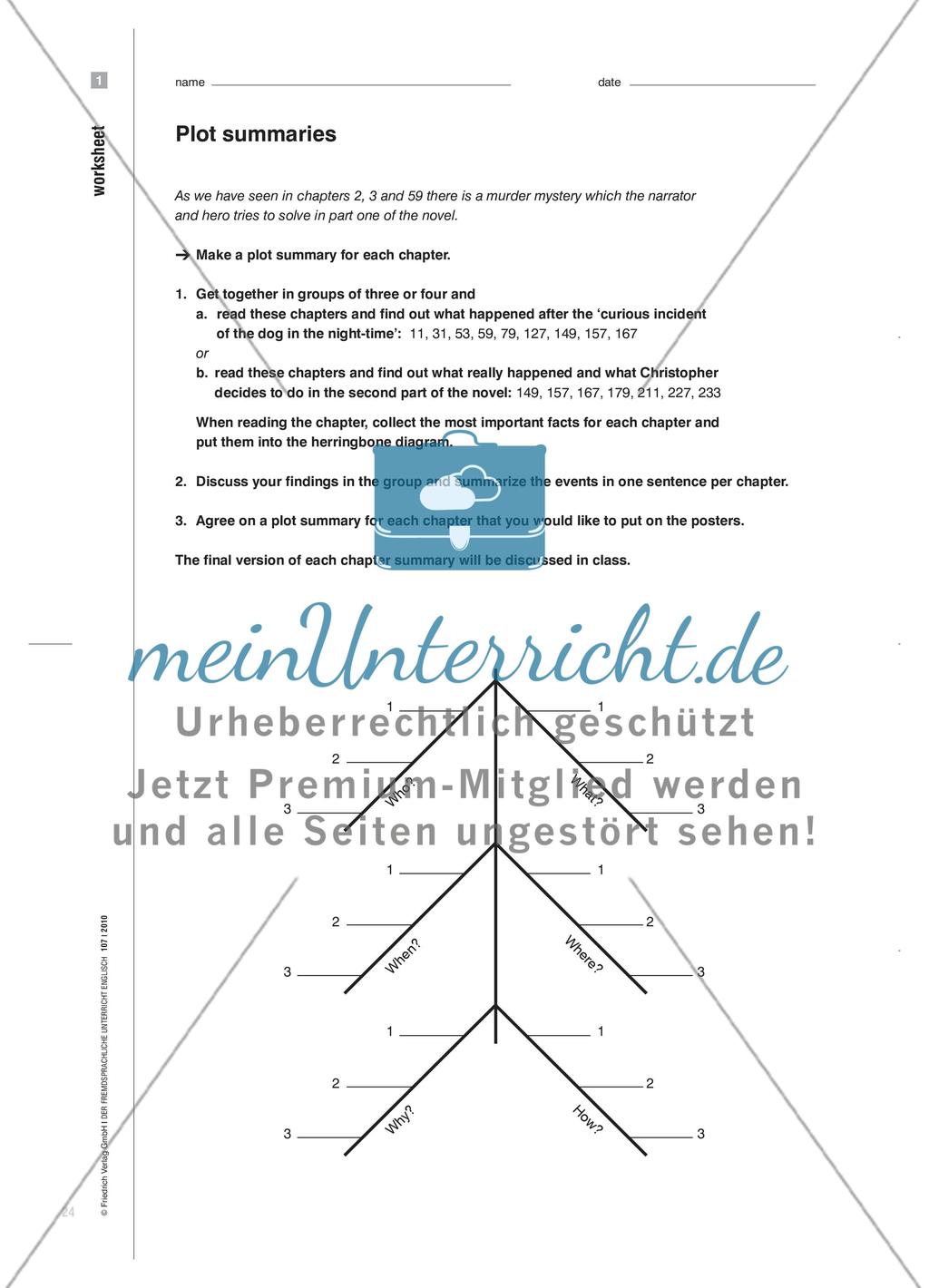 Curious Incidents for Curious Readers - Plot-orientierte und differenzierende Romanlektüre Preview 5