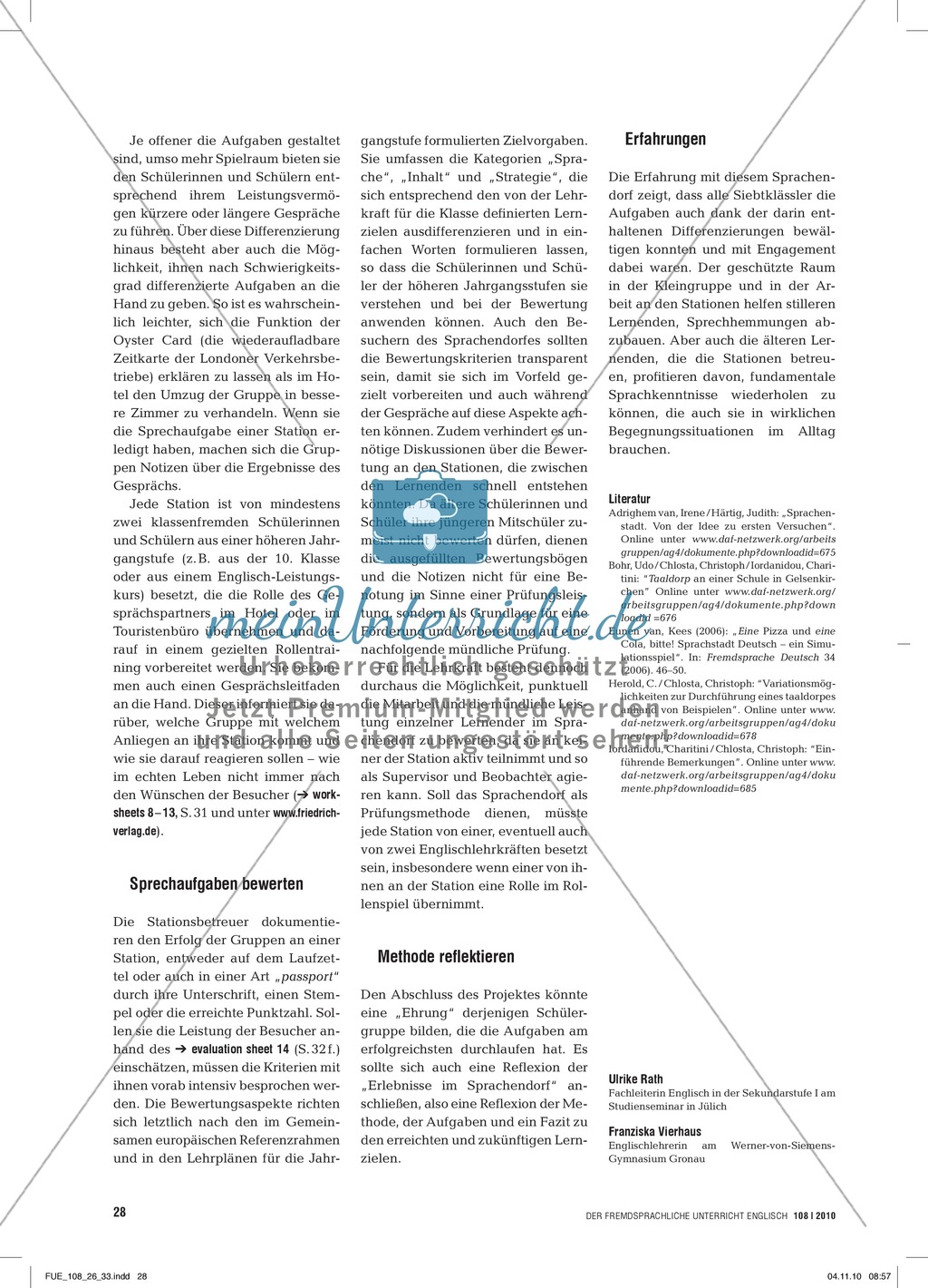 Don't Accept a Bathroom Without a Window. Im Sprachendorf Sprechaufgaben bewältigen: Praxisartikel Preview 3