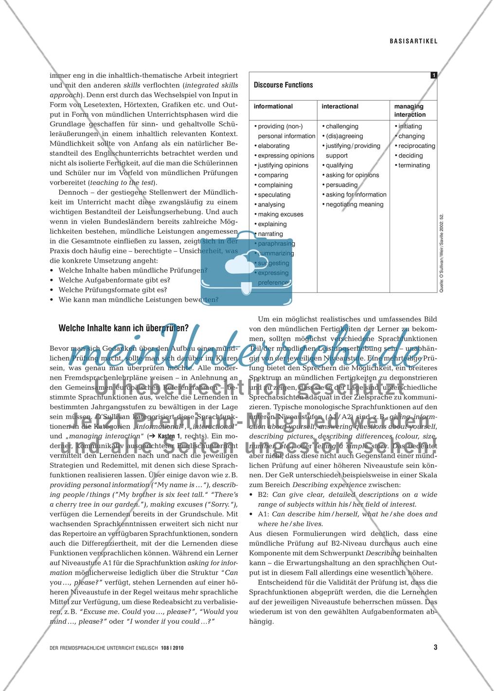 Mündliche Prüfungen gestalten, Sprechkompetenz bewerten Preview 2