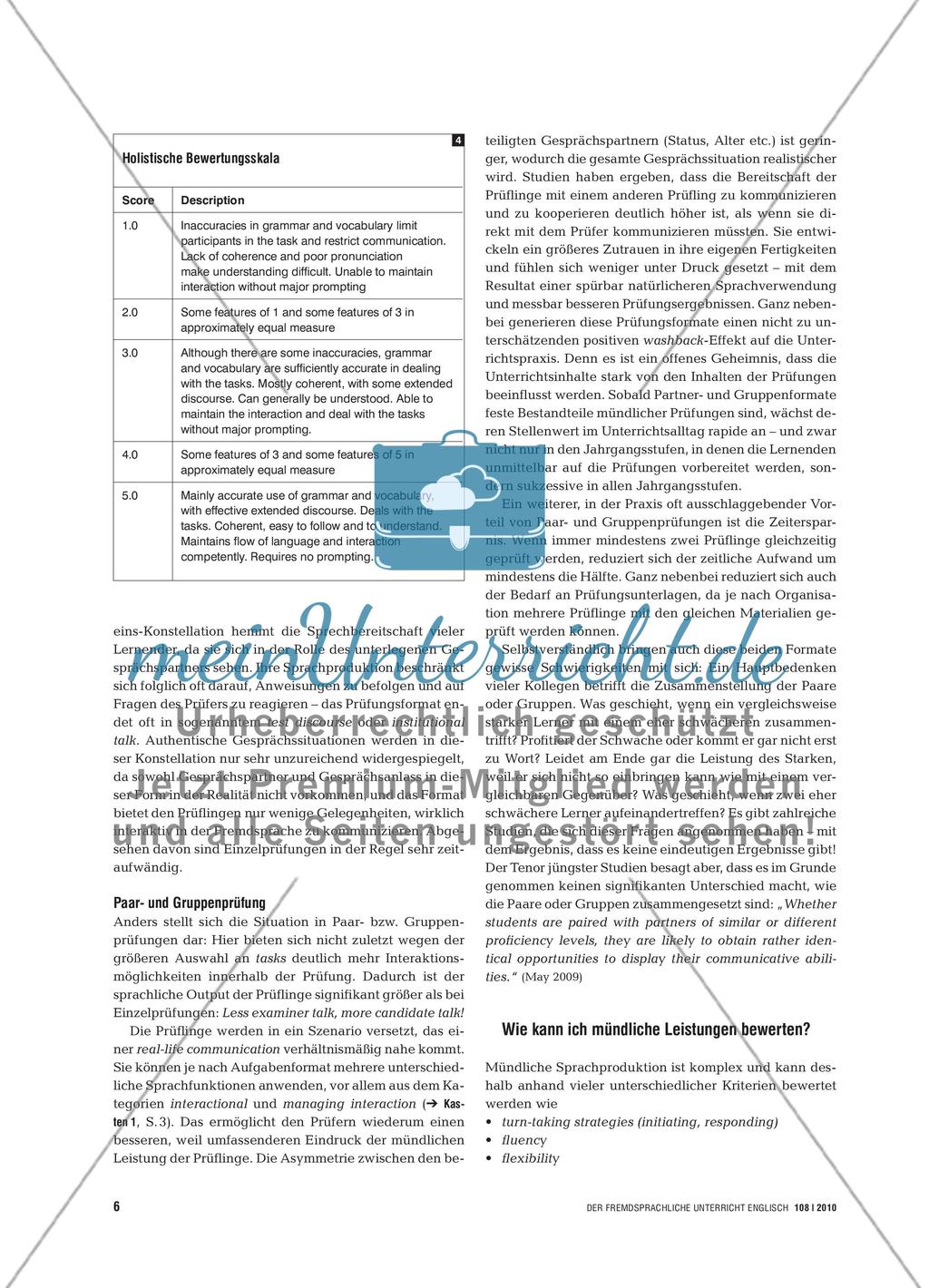Mündliche Prüfungen gestalten, Sprechkompetenz bewerten Preview 5
