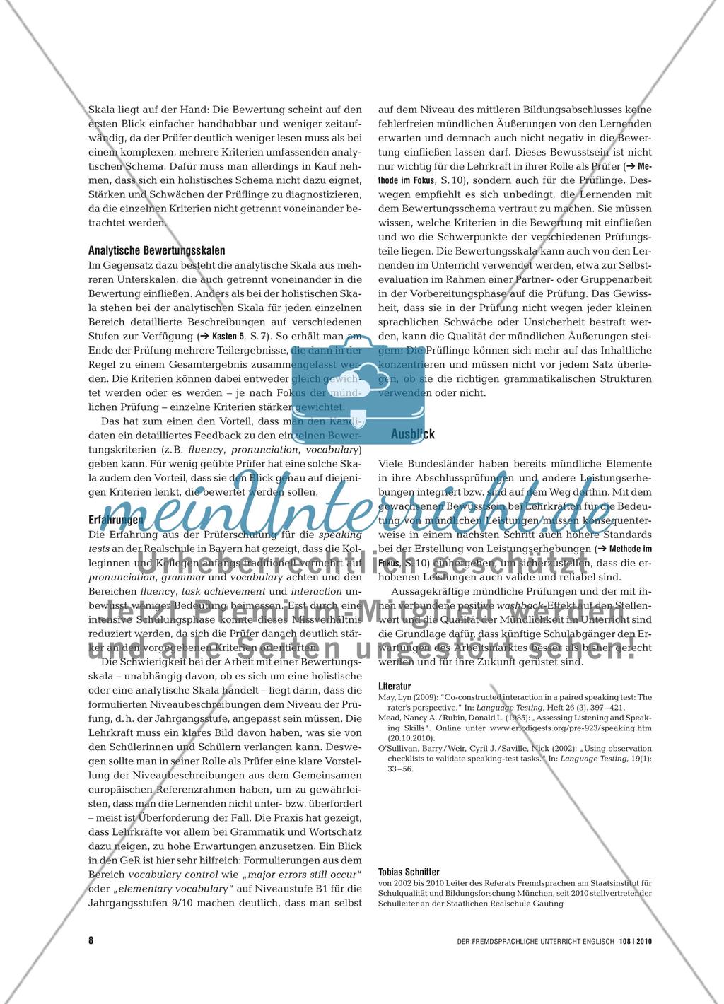 Mündliche Prüfungen gestalten, Sprechkompetenz bewerten Preview 7