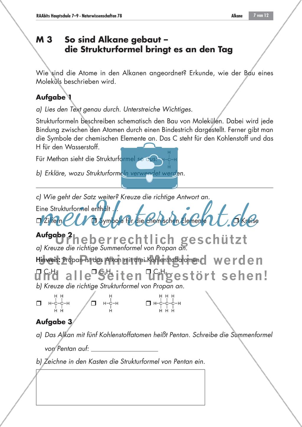 So sind Alkane gebaut – Die Strukturformel bringt es an den Tag Preview 1