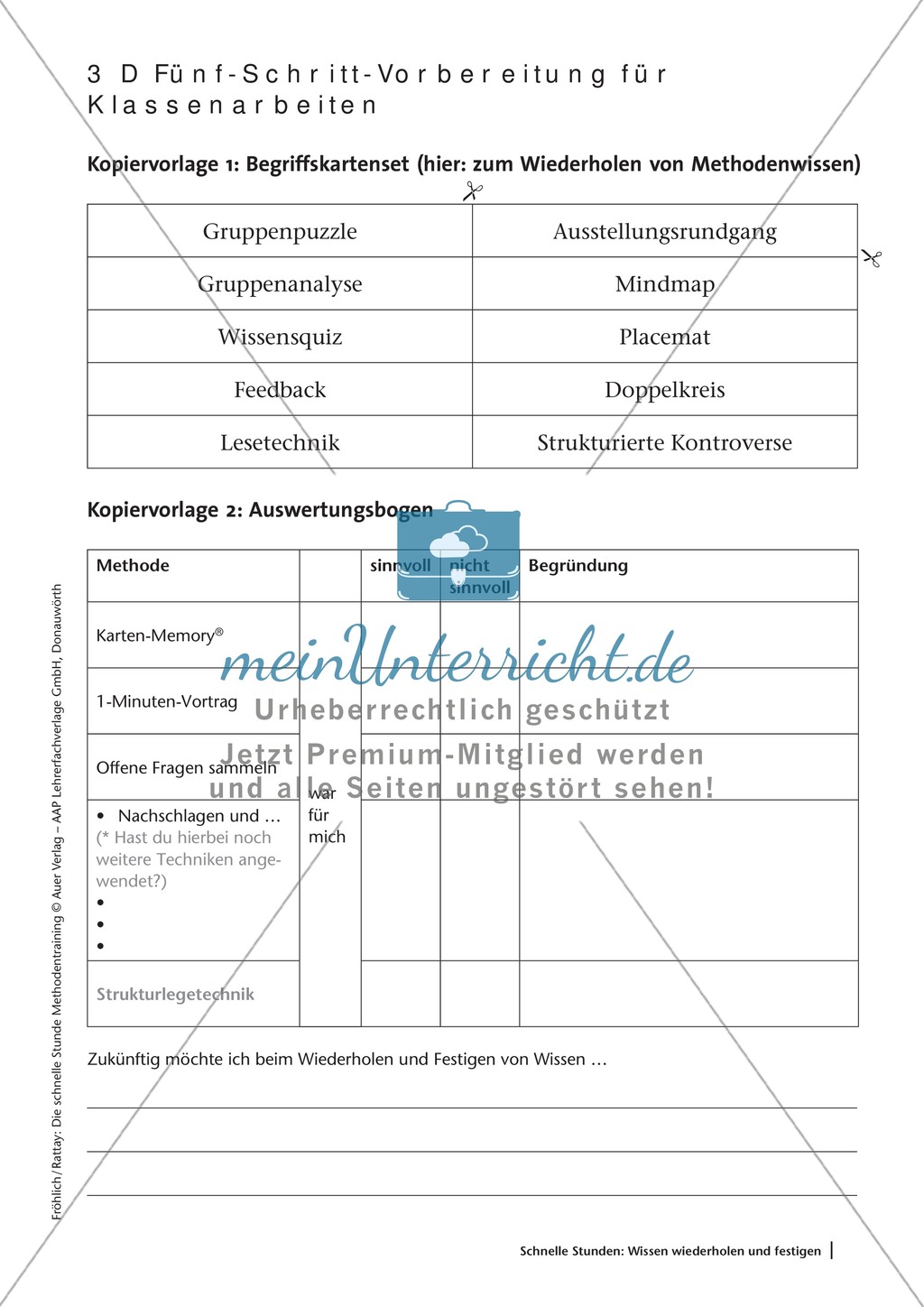 Methodenkompetenz: 5-Schritt-Methode zur Vorbereitung einer Klassenarbeit Preview 4