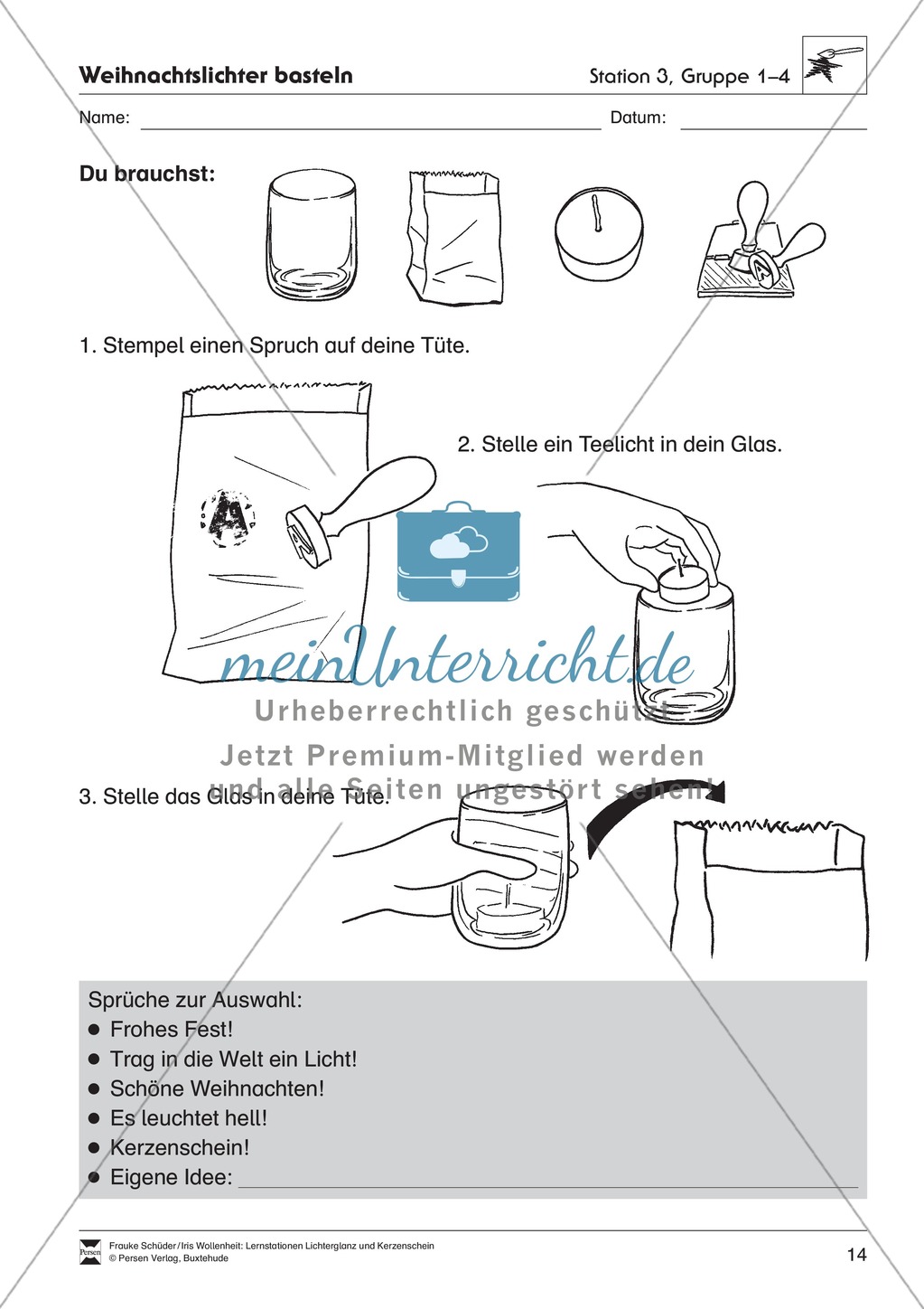 Stationen- bzw. Gruppenarbeit zum Thema Weihnachten + detaillierte Materialliste für die Stationen Preview 13
