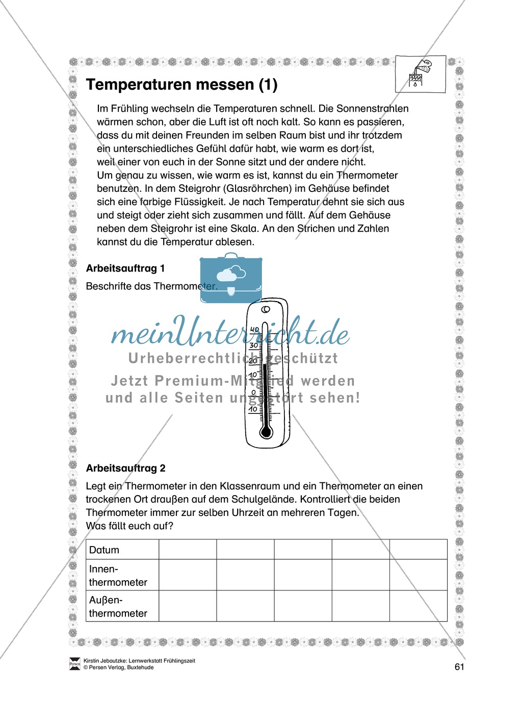 Aufgaben für das Fach Sachkunde zum Thema Frühling Preview 10