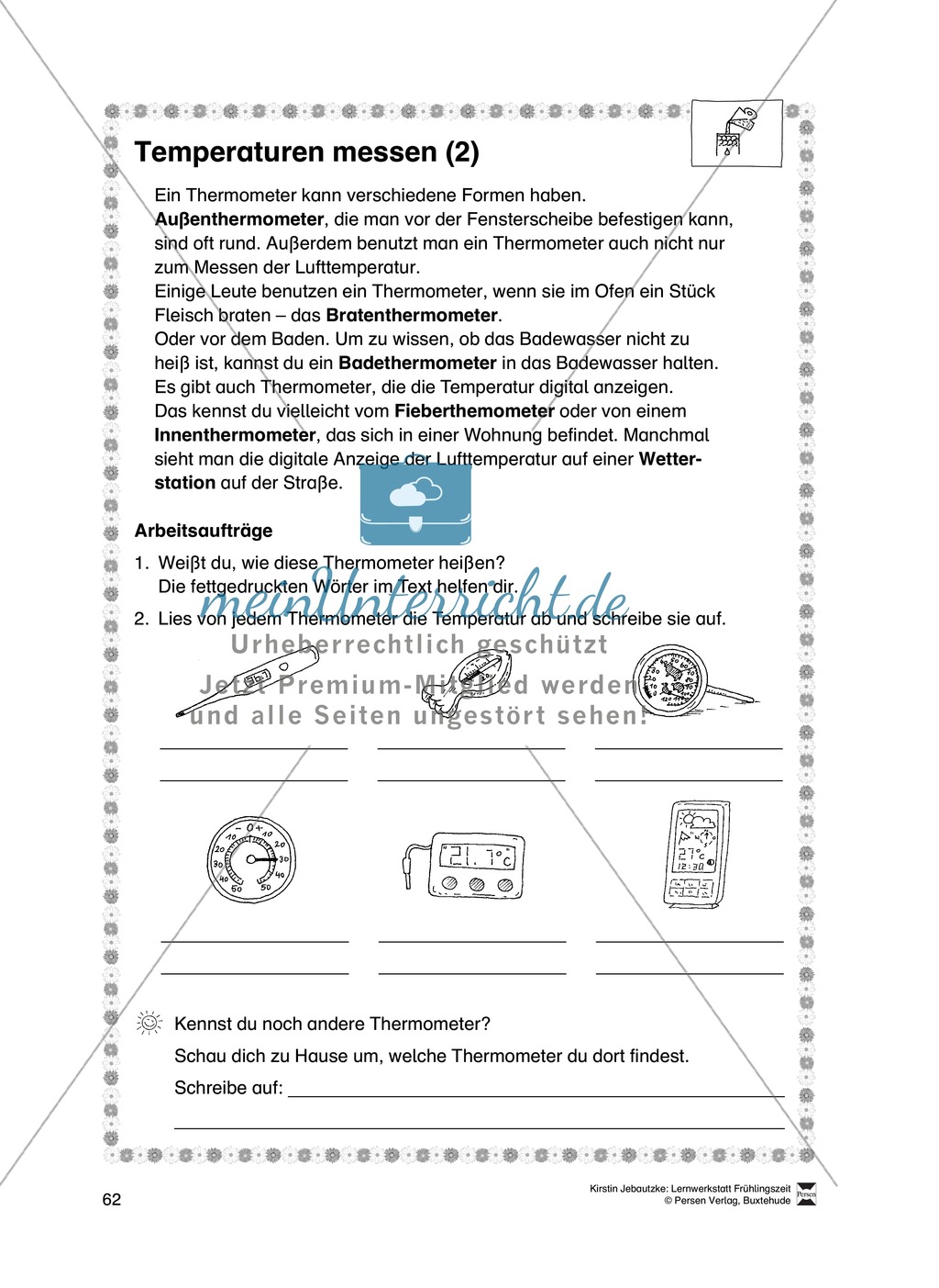 Aufgaben für das Fach Sachkunde zum Thema Frühling Preview 11