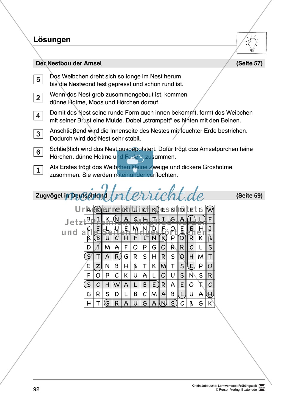 Aufgaben für das Fach Sachkunde zum Thema Frühling Preview 16