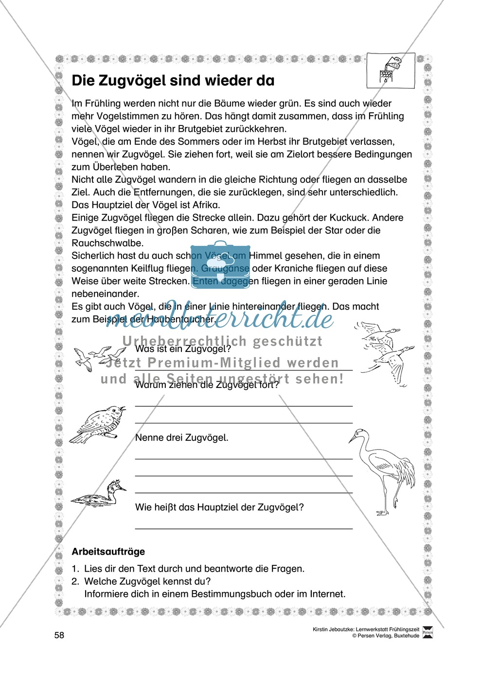 Aufgaben für das Fach Sachkunde zum Thema Frühling Preview 7