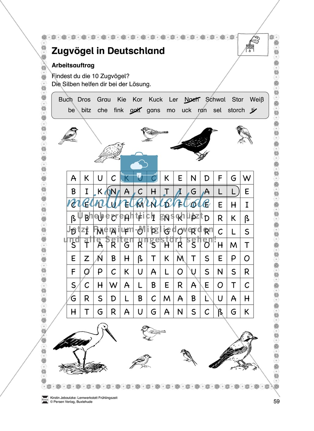Aufgaben für das Fach Sachkunde zum Thema Frühling Preview 8