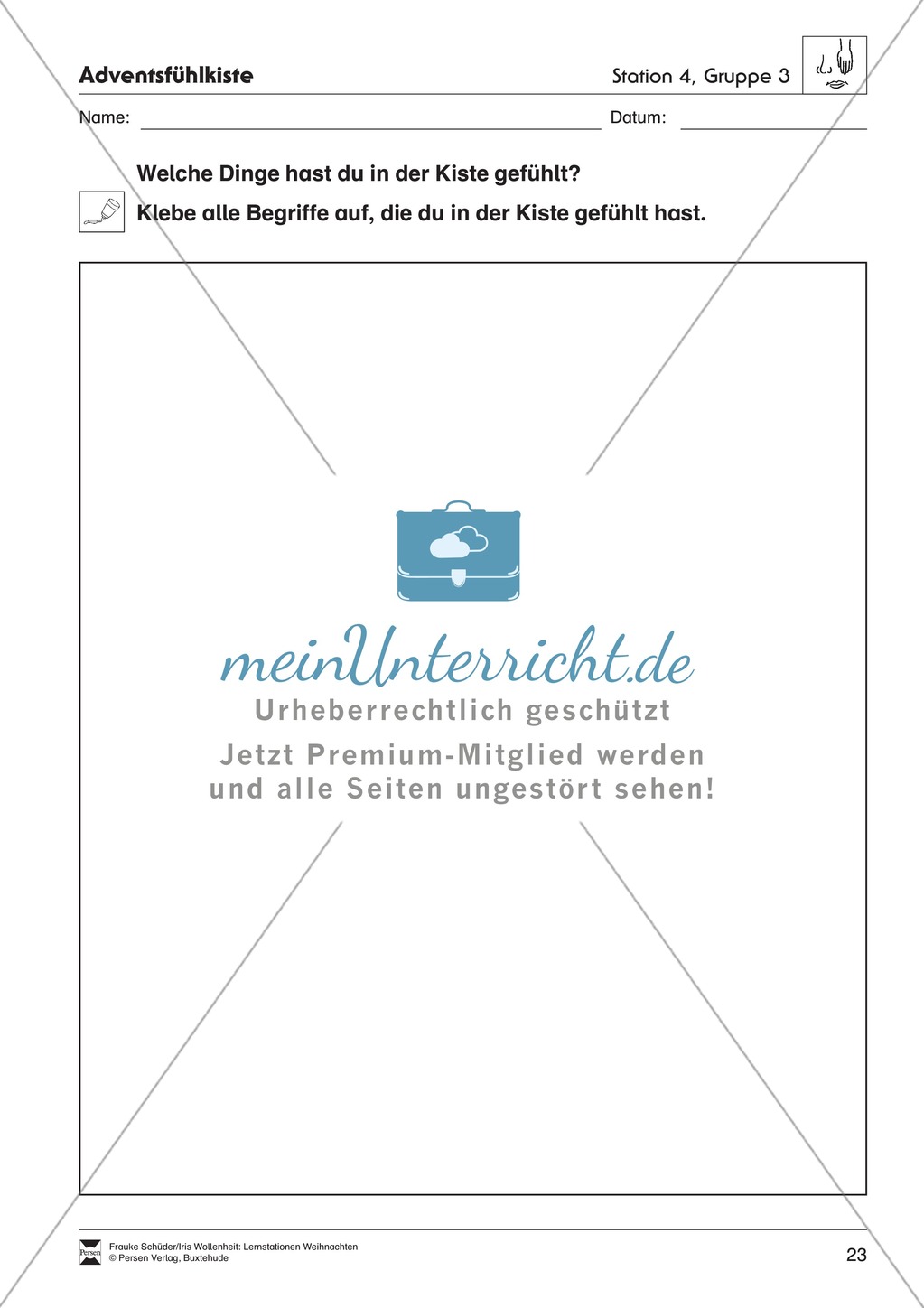 Stationsarbeit zum Thema Advent Preview 17