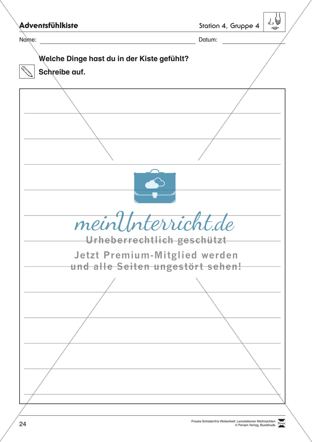 Stationsarbeit zum Thema Advent Preview 18
