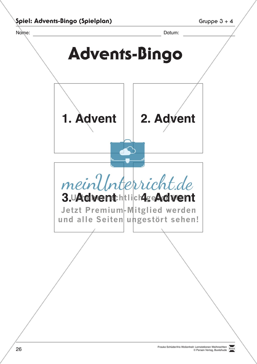 Stationsarbeit zum Thema Advent Preview 20