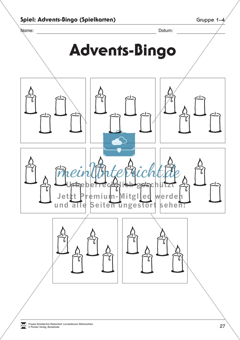 Stationsarbeit zum Thema Advent Preview 21