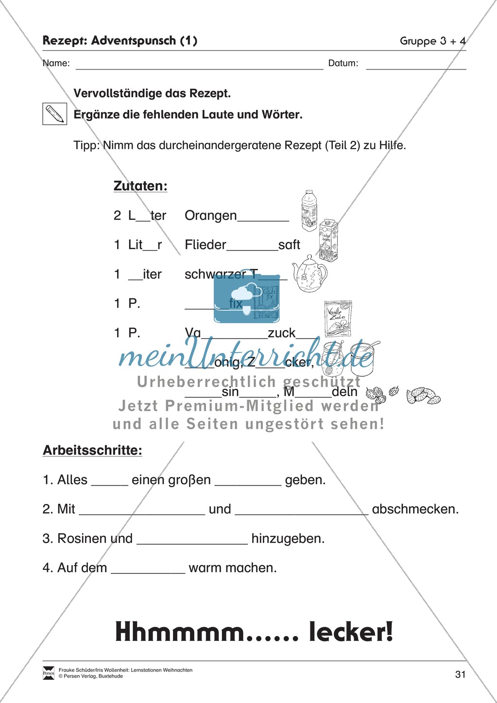 Stationsarbeit zum Thema Advent Preview 25