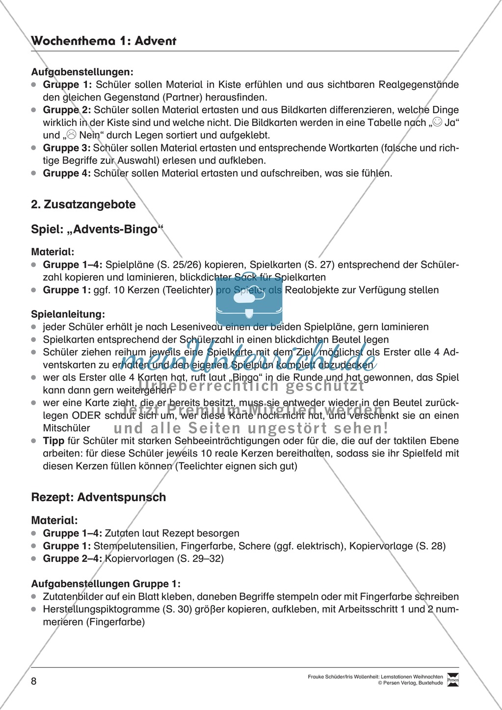 Stationsarbeit zum Thema Advent Preview 2