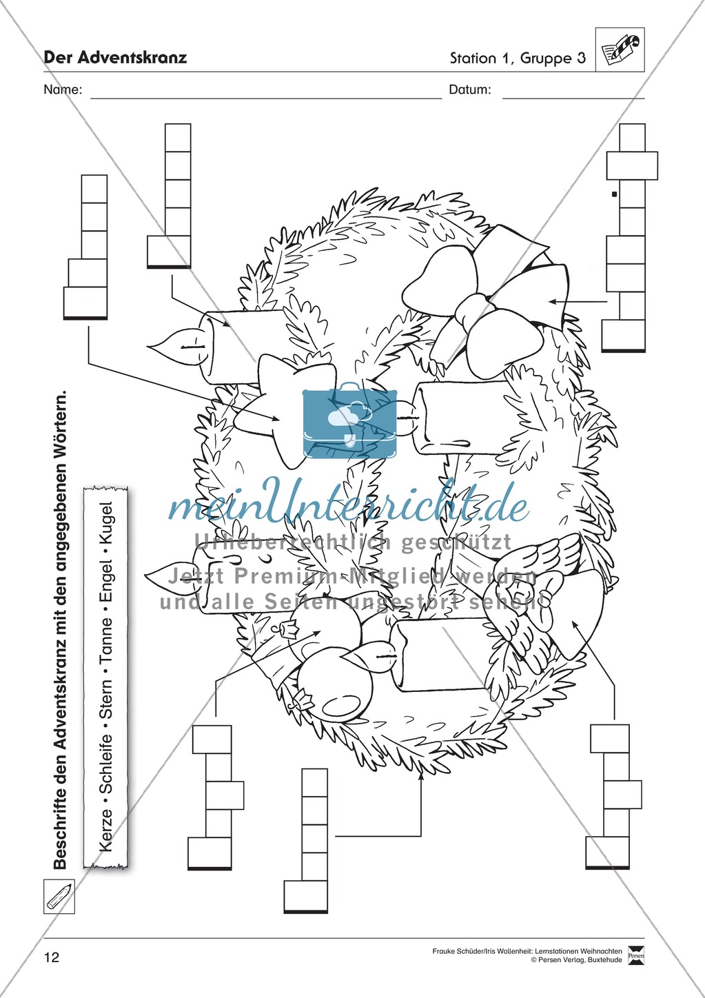 Stationsarbeit zum Thema Advent Preview 6