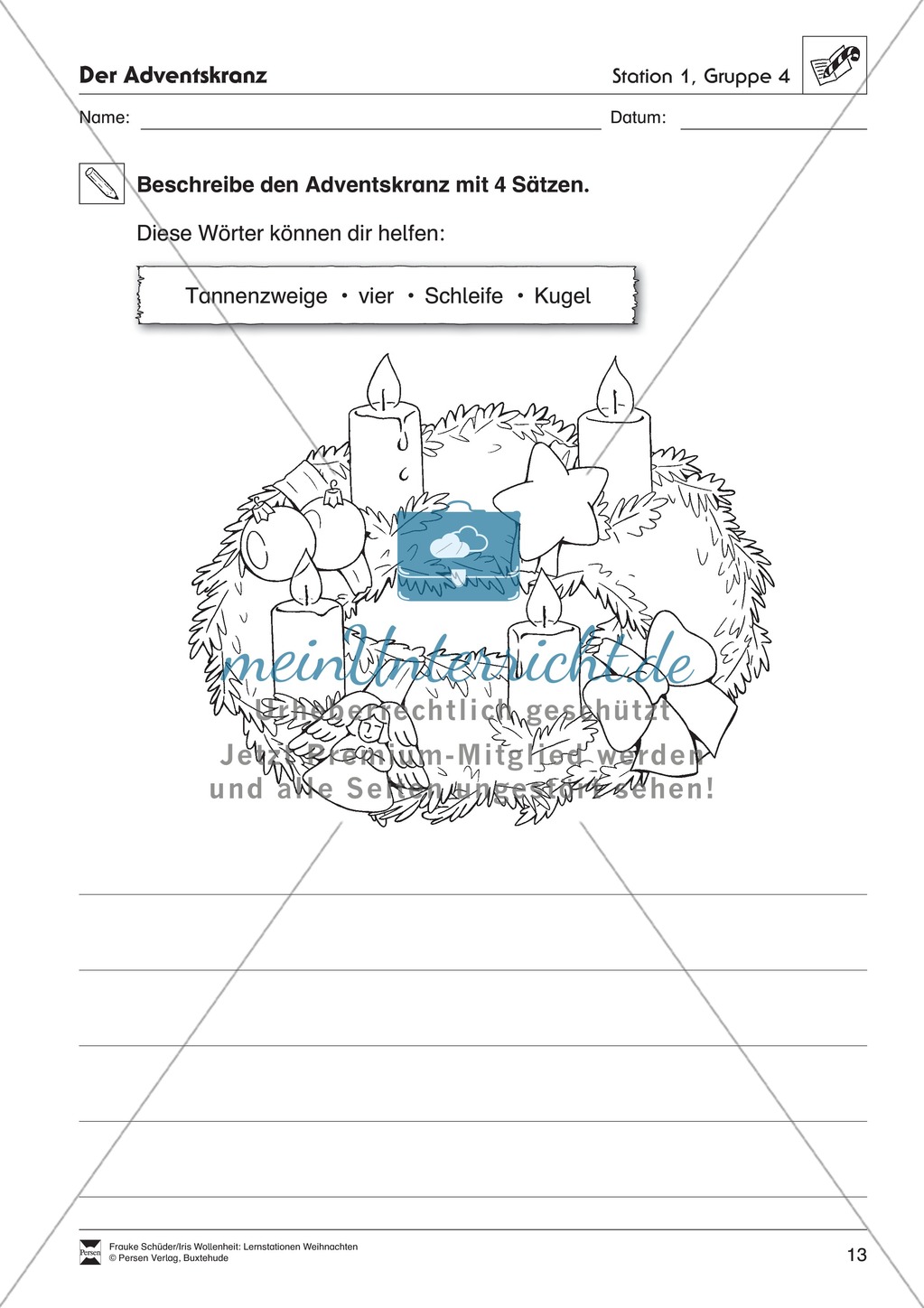 Stationsarbeit zum Thema Advent Preview 7
