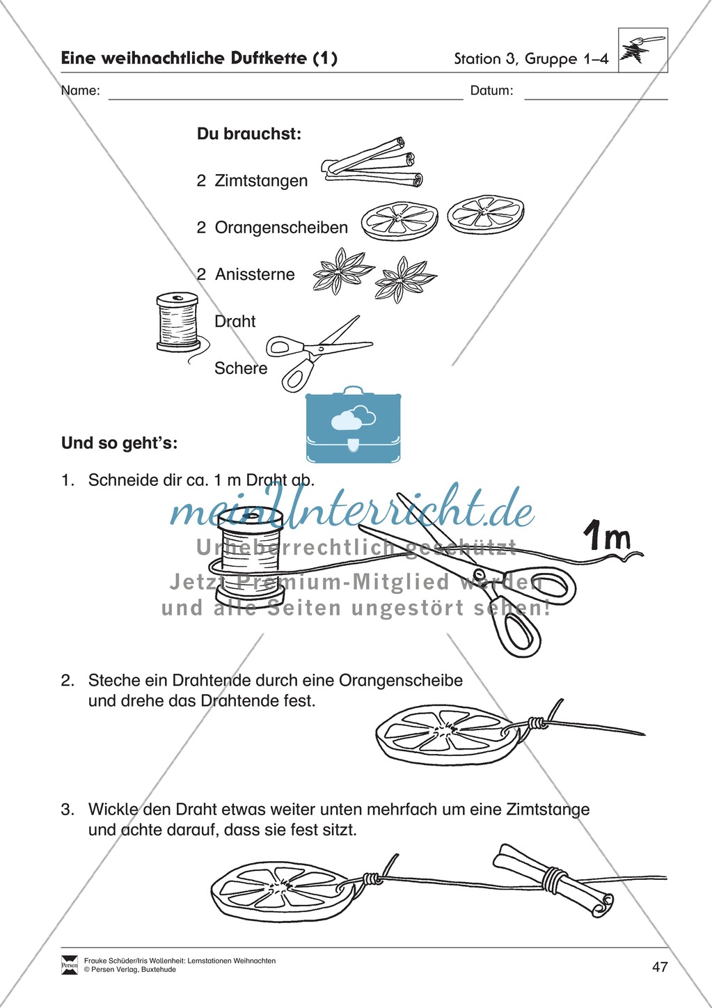 Stationsarbeit zum Thema Weihnachtsbäckerei Preview 15